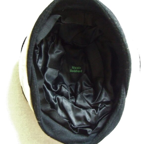 Nicola Gebhard hat black and white fleece material fall winter beehive layered - Picture 9 of 9